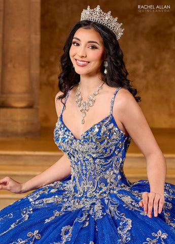 Vestido de quinceanera sem mangas com espartilho, de Rachel Allan RQ2202