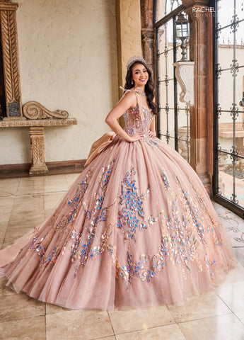 Ärmelloses Quinceanera-Kleid mit Schleife von Rachel Allan RQ2203