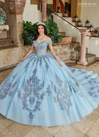 Vestido de quinceanera ombro a ombro, de Rachel Allan RQ2205