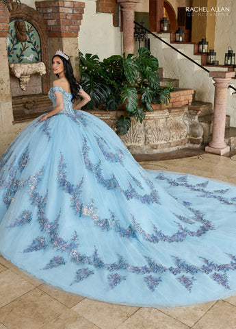 Vestido de quinceanera ombro a ombro, de Rachel Allan RQ2205