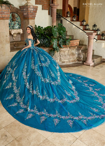 Vestido de quinceanera ombro a ombro, de Rachel Allan RQ2205