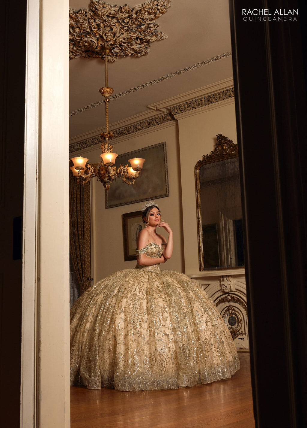 Vestido de quinceanera ombro a ombro, de Rachel Allan RQ2212