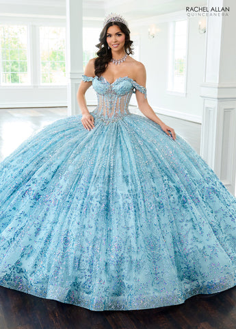 Vestido de quinceanera ombro a ombro, de Rachel Allan RQ2212