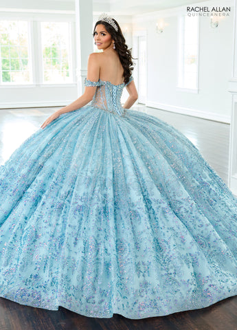 Vestido de quinceanera ombro a ombro, de Rachel Allan RQ2212
