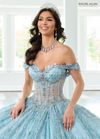 Vestido de quinceanera ombro a ombro, de Rachel Allan RQ2212