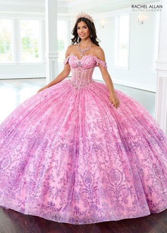 Vestido de quinceanera ombro a ombro, de Rachel Allan RQ2212