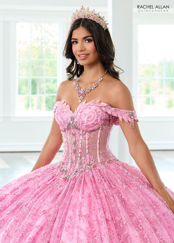 Vestido de quinceanera ombro a ombro, de Rachel Allan RQ2212