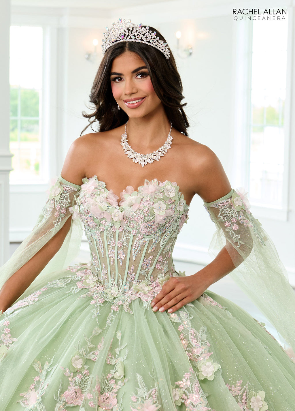 Cape Sleeve Quinceanera Dress by Rachel Allan RQ2216