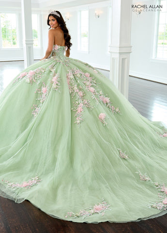 Quinceanera-Kleid mit Cape-Ärmeln von Rachel Allan RQ2216