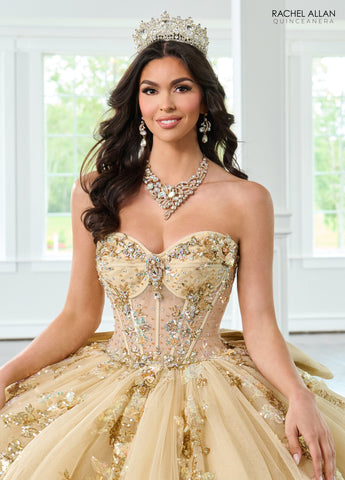 Transparentes Korsett-Quinceanera-Kleid von Rachel Allan RQ2224