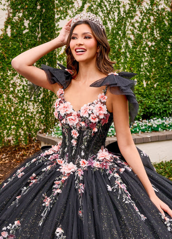 Ärmelloses Quinceanera-Kleid mit Blumenmuster von Rachel Allan RQ3132