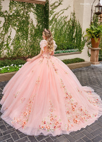 Ärmelloses Quinceanera-Kleid mit Blumenmuster von Rachel Allan RQ3132