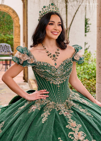 Schulterfreies Quinceanera-Kleid von Rachel Allan RQ3133