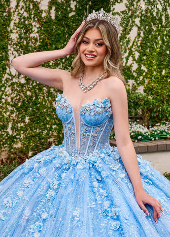 Vestido de festa de quinze anos sem alças com capa de Rachel Allan RQ3135
