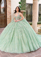 Strapless Cape Quinceanera Dress by Rachel Allan RQ3135