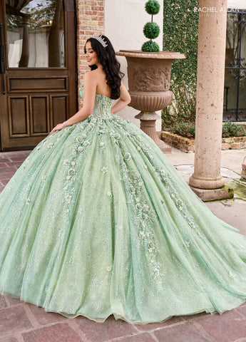 Vestido de festa de quinze anos sem alças com capa de Rachel Allan RQ3135