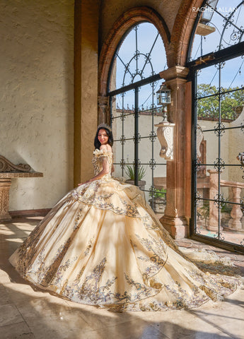 Vestido de quinceanera ombro a ombro, de Rachel Allan RQ3137
