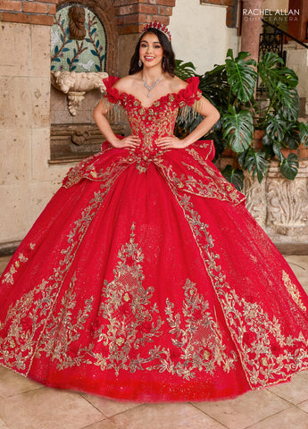 Vestido de quinceanera ombro a ombro, de Rachel Allan RQ3137