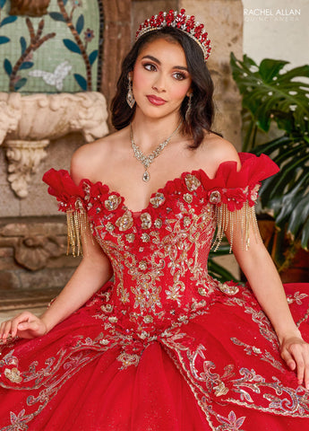 Vestido de quinceanera ombro a ombro, de Rachel Allan RQ3137