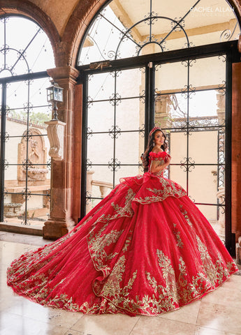 Vestido de quinceanera ombro a ombro, de Rachel Allan RQ3137