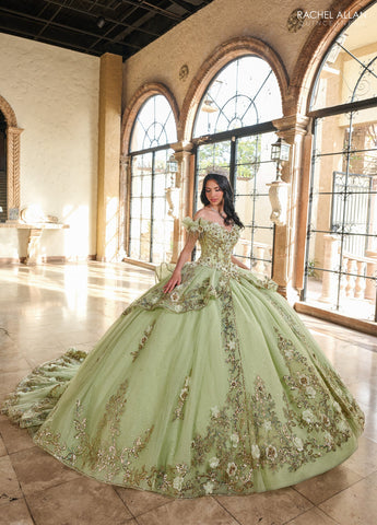 Vestido de quinceanera ombro a ombro, de Rachel Allan RQ3137