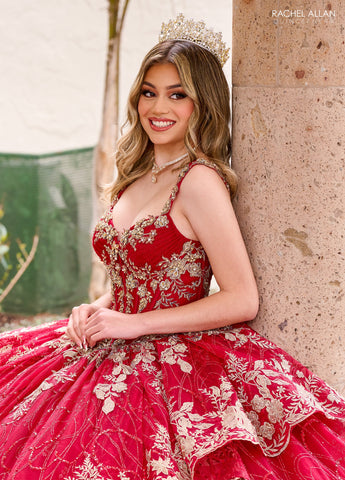 Vestido de festa de quinze anos sem mangas, de Rachel Allan RQ3140