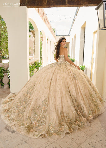 Quinceanera-Kleid mit Cape-Ärmeln von Rachel Allan RQ3146