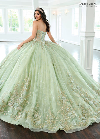 Quinceanera-Kleid mit Cape-Ärmeln von Rachel Allan RQ3146