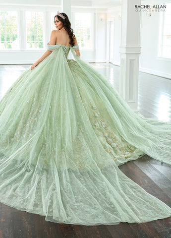 Quinceanera-Kleid mit Cape-Ärmeln von Rachel Allan RQ3146