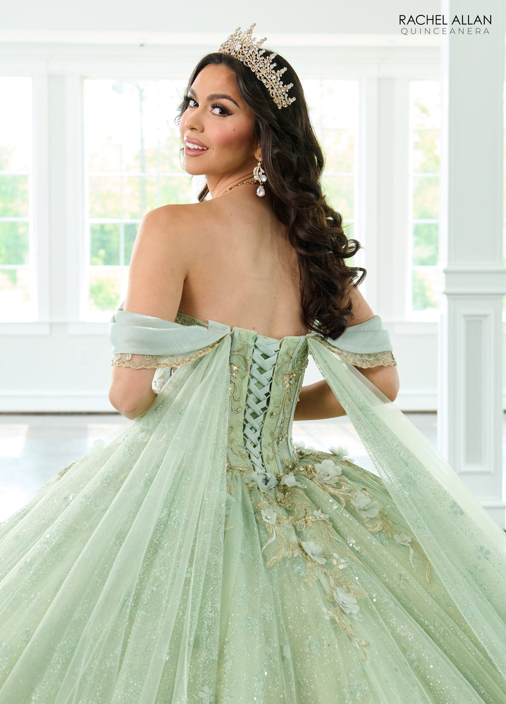 Cape Sleeve Quinceanera Dress by Rachel Allan RQ3146