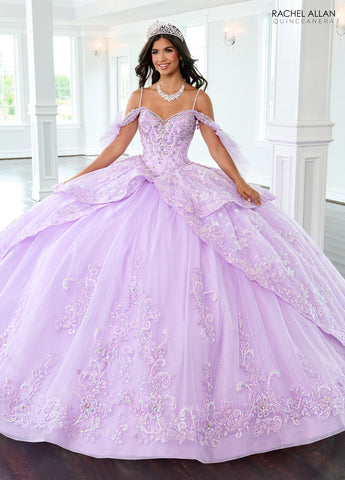 Schulterfreies Quinceanera-Kleid mit Schleife von Rachel Allan RQ3147