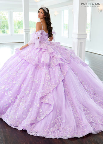 Schulterfreies Quinceanera-Kleid mit Schleife von Rachel Allan RQ3147