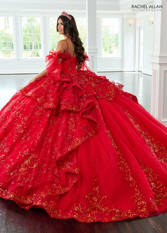 Schulterfreies Quinceanera-Kleid mit Schleife von Rachel Allan RQ3147
