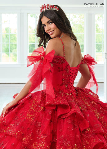 Schulterfreies Quinceanera-Kleid mit Schleife von Rachel Allan RQ3147