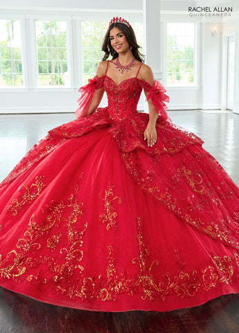 Schulterfreies Quinceanera-Kleid mit Schleife von Rachel Allan RQ3147