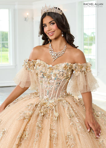 Schulterfreies Quinceanera-Kleid von Rachel Allan RQ3150