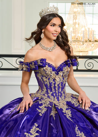Vestido de quinceanera ombro a ombro, de Rachel Allan RQ3151