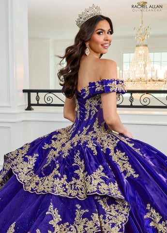 Vestido de quinceanera ombro a ombro, de Rachel Allan RQ3151