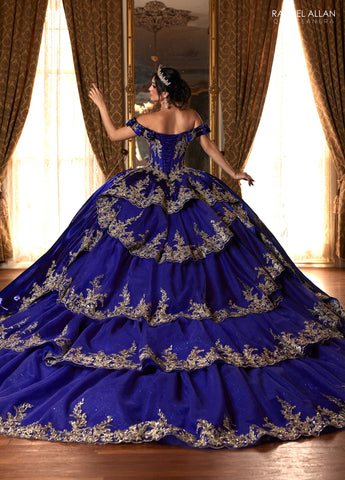 Vestido de quinceanera ombro a ombro, de Rachel Allan RQ3151