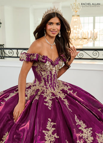 Vestido de quinceanera ombro a ombro, de Rachel Allan RQ3151
