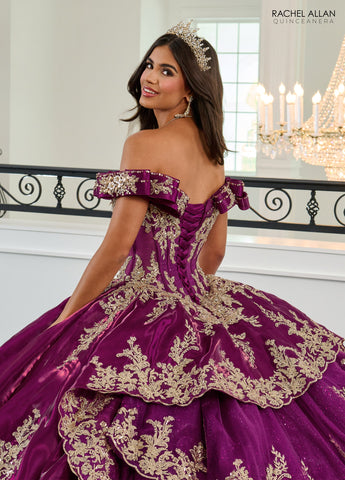 Vestido de quinceanera ombro a ombro, de Rachel Allan RQ3151