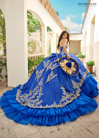 Vestido Charro sem alças para quinze anos de Rachel Allan RQ5010
