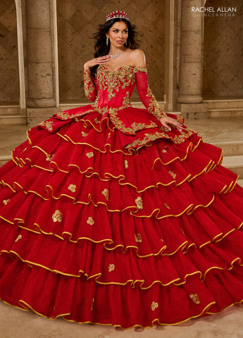 Gerüschtes Charro Quinceanera-Kleid von Rachel Allan RQ5012