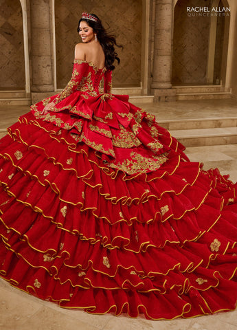Gerüschtes Charro Quinceanera-Kleid von Rachel Allan RQ5012