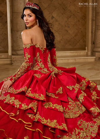 Gerüschtes Charro Quinceanera-Kleid von Rachel Allan RQ5012