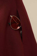 Bordeauxrotes A-Line Rüschen-Träger Satin Mini Homecoming-Kleid Y2176