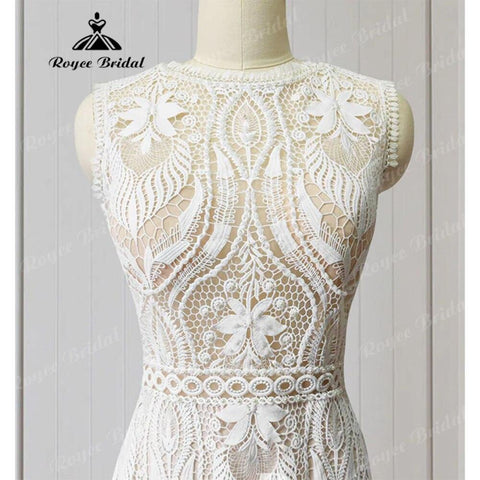 Robe Mariee Boho Spitze Bohemian Mermaid Brautkleid Open Back Strand Ärmellos 2025 Hochzeit Braut vestido de noiva Elegante
