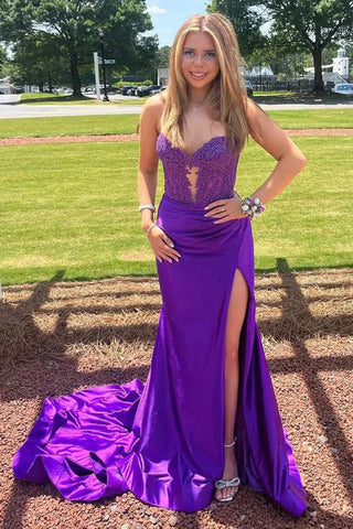 Meerjungfrau Trägerloses Königsblaues Ballkleid Abendkleider PSK509