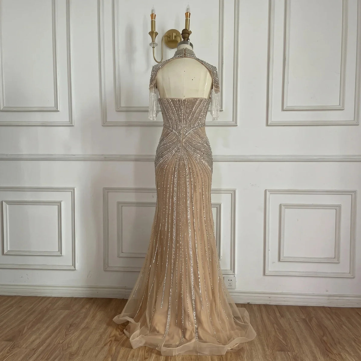 Serene Hill Pink Beaded Tassel Mermaid Evening Dress with Split Formal Party Gowns for Women 2026 DLA72891A Customized