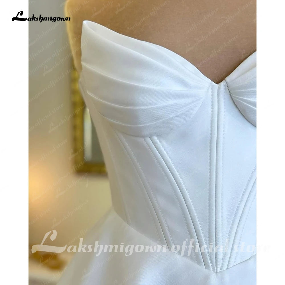 Lakshmigown Classic A Line Soft Satin Wedding Dresses 2026 Vestidos De Novia Beach Bridal Gowns Customized